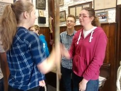 A bellringing teacher showing a learner the ropes